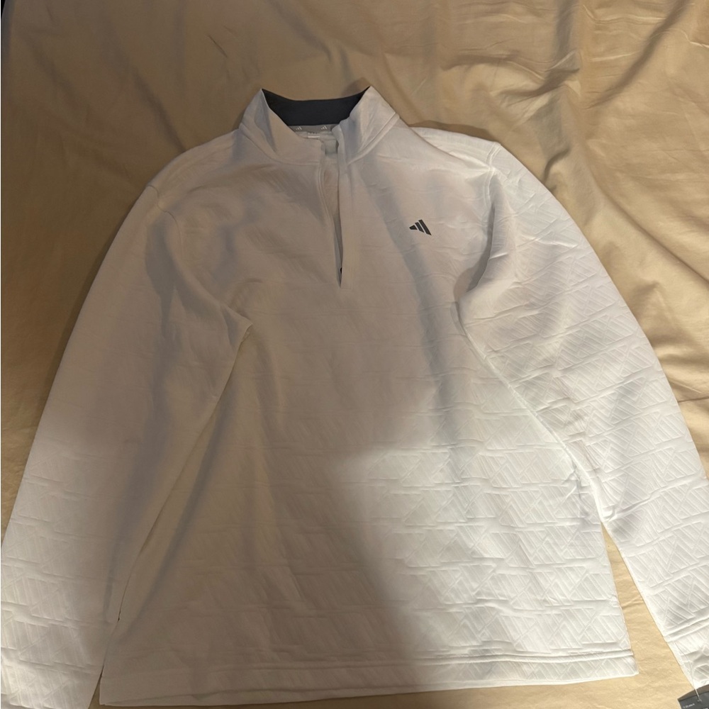 Adidas White Quarter-Zip Top